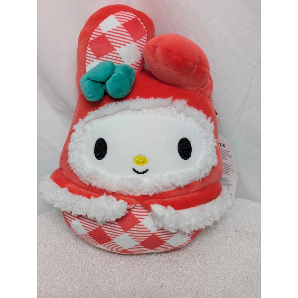 Sanrio My Melody Squishmallow Holiday Gingham Plush Red White 2023 Jazwares